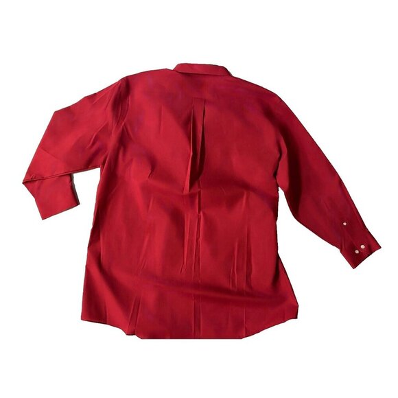 NWT Stafford Men's Travel Easy care Long Sleeve Shirt Red XL 17-17.5 32/33 - Picture 2 of 6